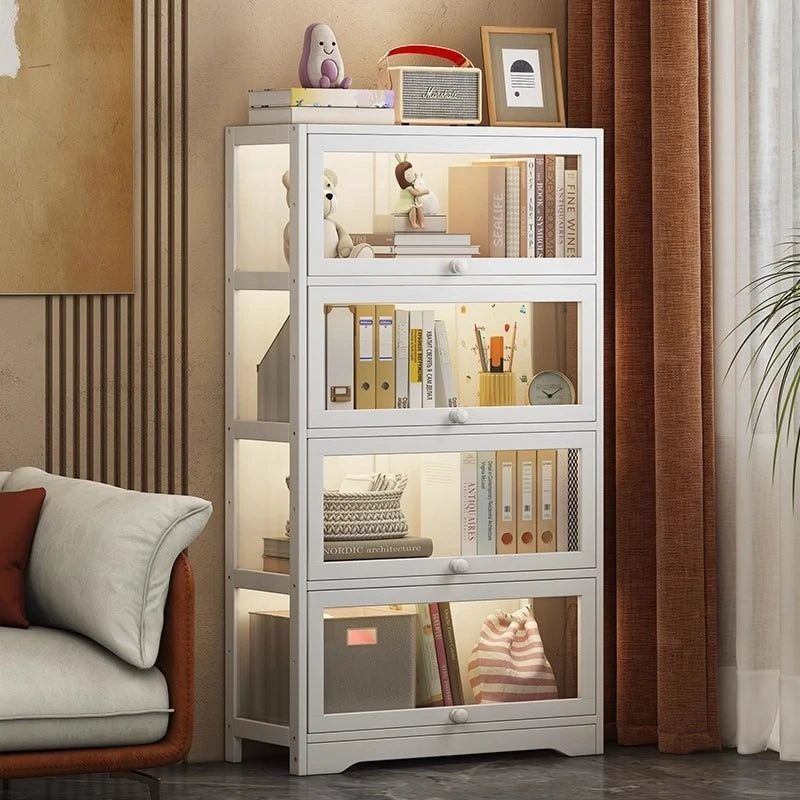 Handmade display cabinet, transparent acrylic bookshelf, dust-proof bookshelf, doll storage rack, living room floor standing sto Oasis Select