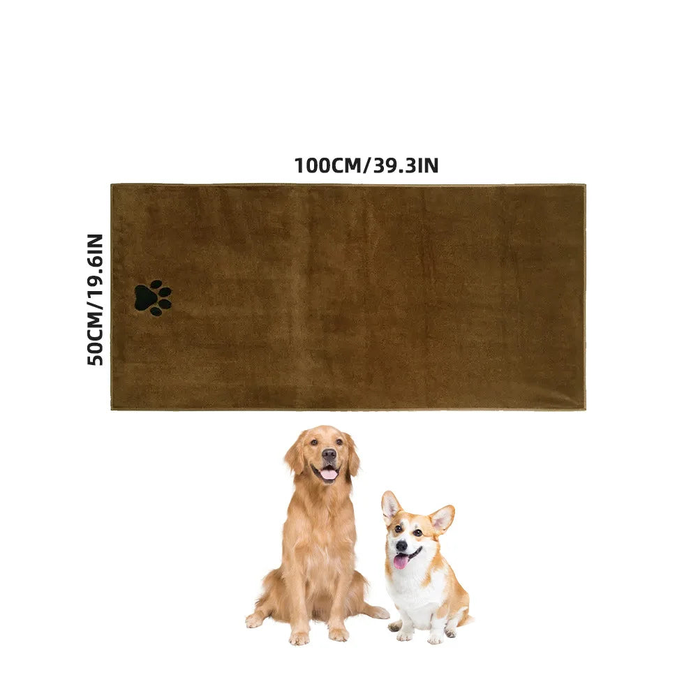 Ultra-Fast Drying Thickened Microfiber Pet Bath Towel Pad | Super Absorbent Dog & Cat Bath Towel for Quick Drying After Bathing Oasis Select