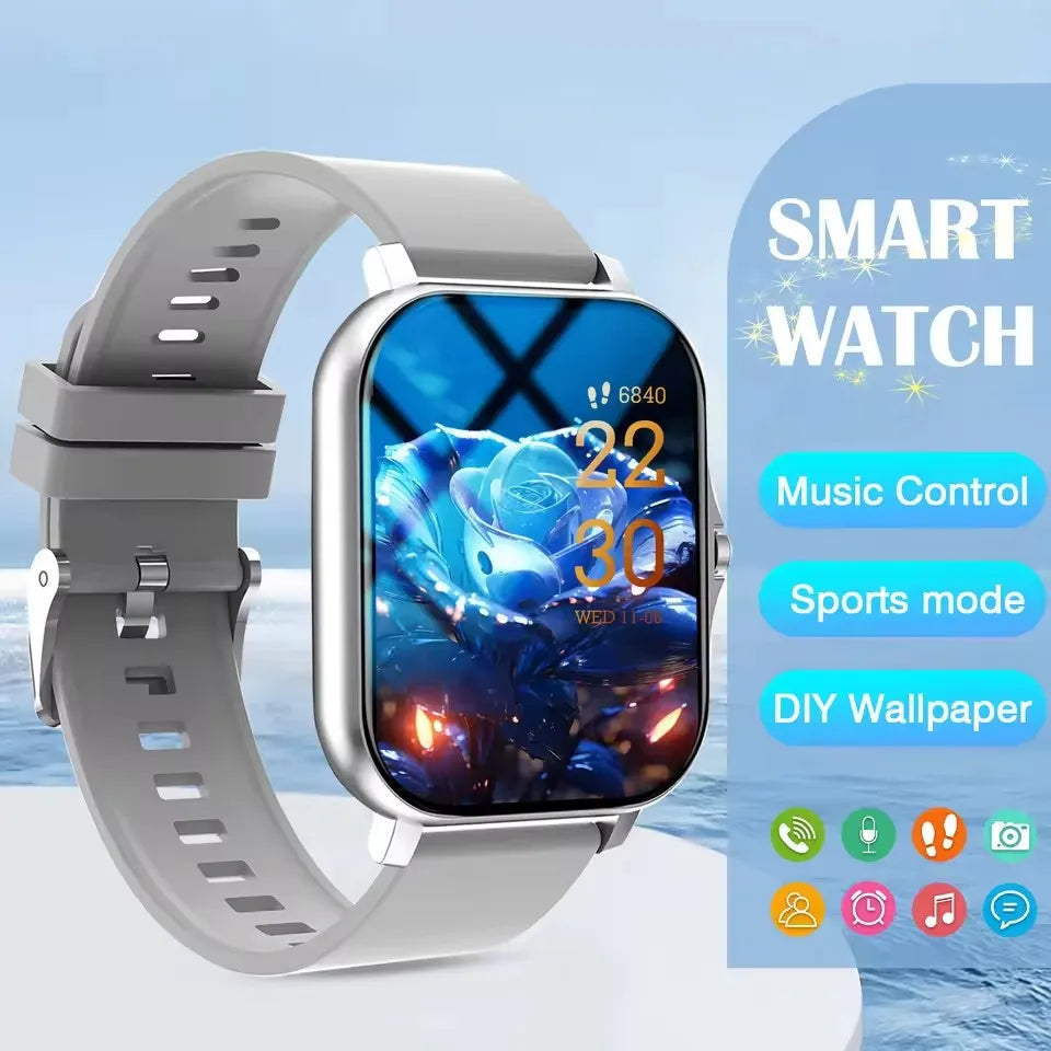 Men Women Smart Watch 1.83'' Waterproof Fitness Sports Watch Answer Call Sleep Sport Pedometer Information Alerts Smartwatch New Oasis Select Silver