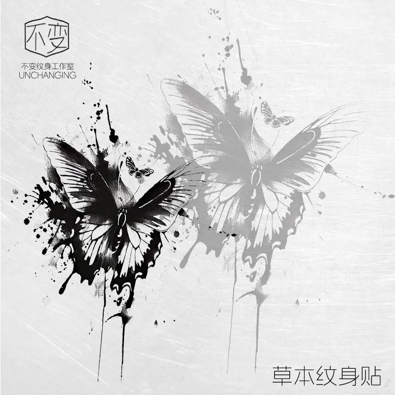 New butterfly tattoo sticker niche hottie personality realistic lasting waterproof advanced sense tattoo Oasis Select HD-012 7x12cm