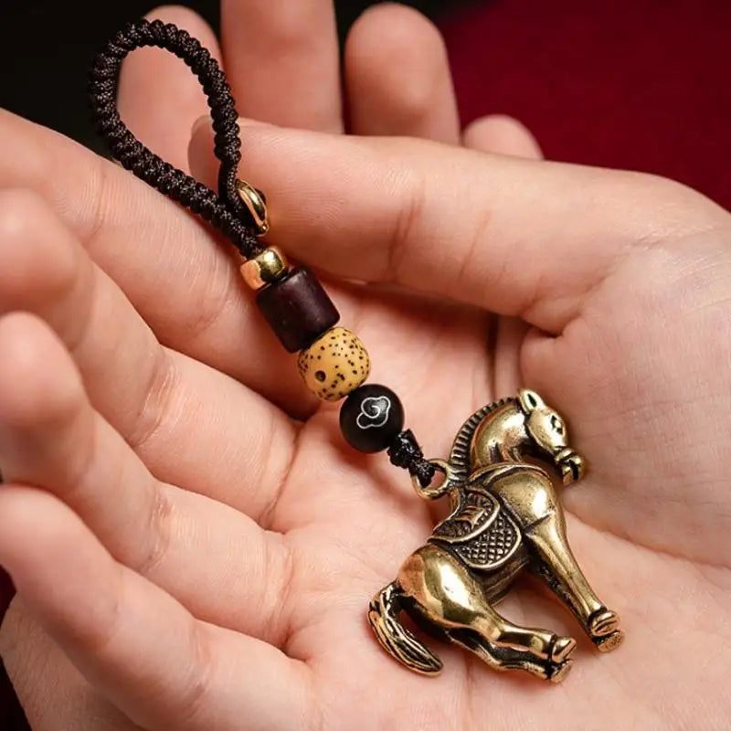 2026 Chinese Zodiac Horse Copper Feng Shui Lucky Pendant Keychain Pendant Keychain Charm Oasis Select