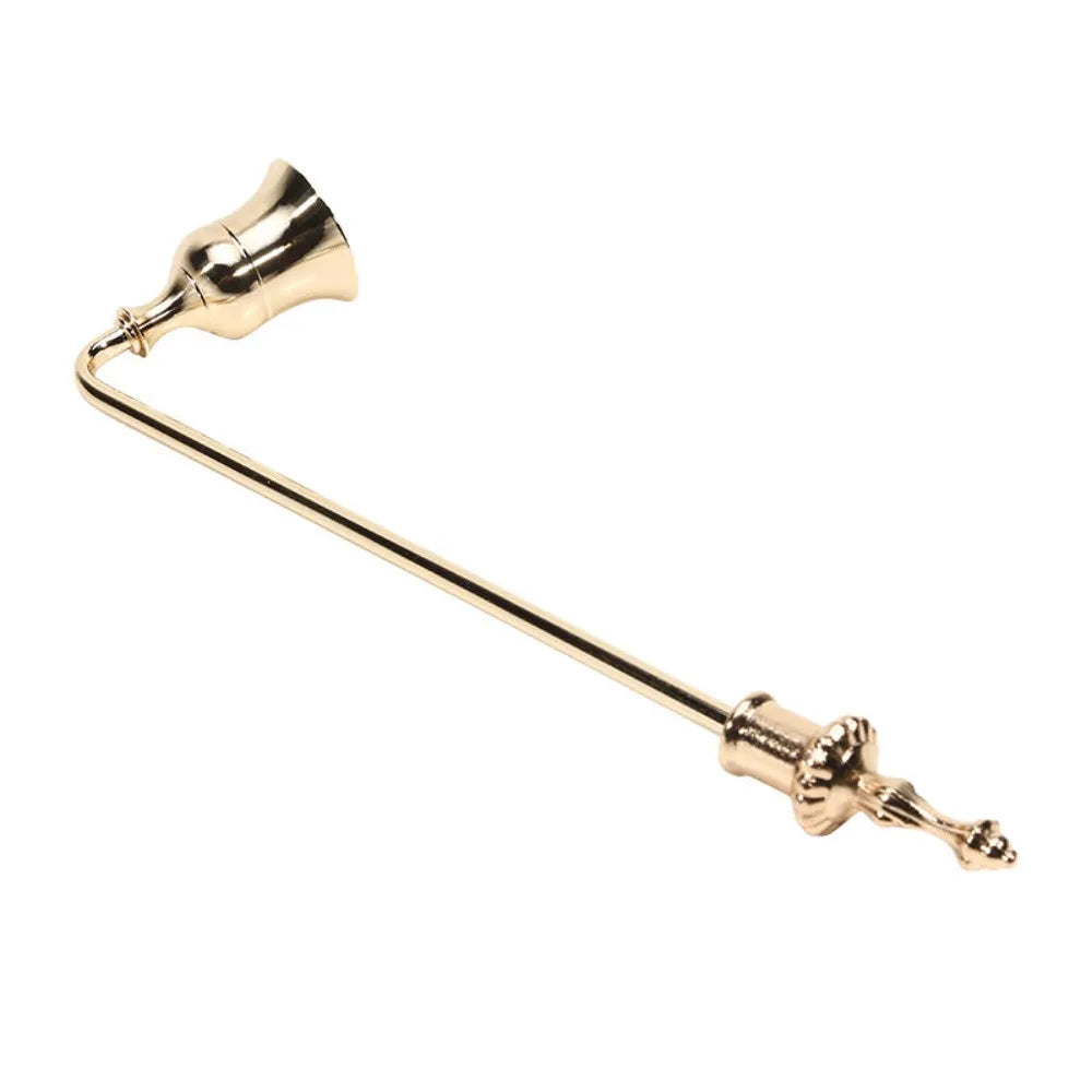 Elegant Bell Shaped Candle Wick Trimmer Long Handle Turn Off Extinguisher Flame Snuffer Wick Cover Home Oasis Select Long Handle Golden