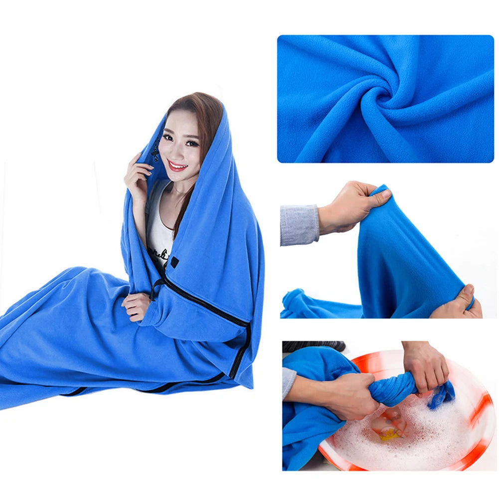 Camping Sleeping Bags Liner Portable Ultralight Fleece Sleeping Bag Warm Liner Camp Tent Bed Mat For Backpacking Camp Supplies Oasis Select