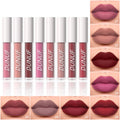 DUNUF 8Pcs Matte Liquid Lipstick Set - Long Lasting Waterproof Non-Stick Nude Red Tint Lip Glaze Kit Oasis Select DU 8ZTZCJCC XK