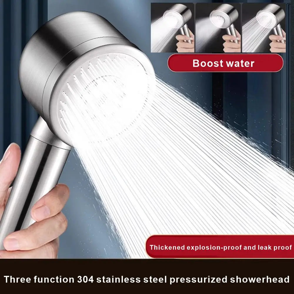 Upgraded 304 Stainless Steel Shower Head 3 Modes Adjustable High Pressure Sprayer Anti-Fall Shower Head Bathroom Accessories Oasis Select
