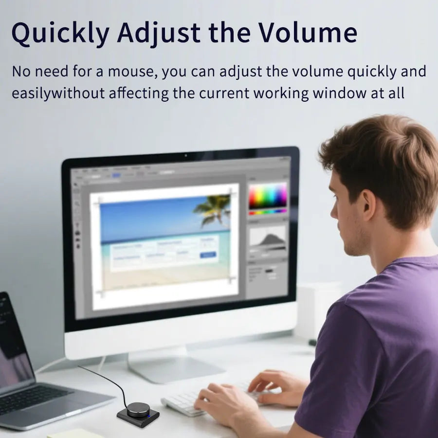 GGBEE USB Volume Control Knob – Dual Mode PC & Mac USB Audio Controller Oasis Select