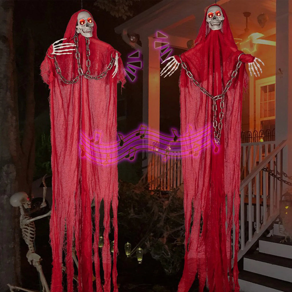 Hanging Grim Reaper Skeleton Glow in Dark Outdoor Halloween Prop Halloween Hanging Prop Oasis Select