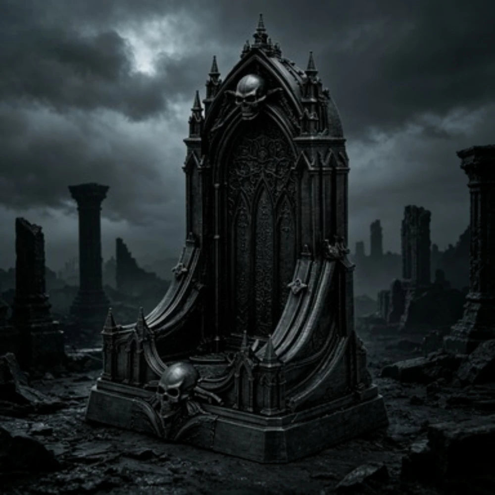 3D Printed Gothic Skull Throne Dark Fantasy Altar Diorama Base Miniature Display Stand for Action Figures Dark Fantasy Diorama Oasis Select