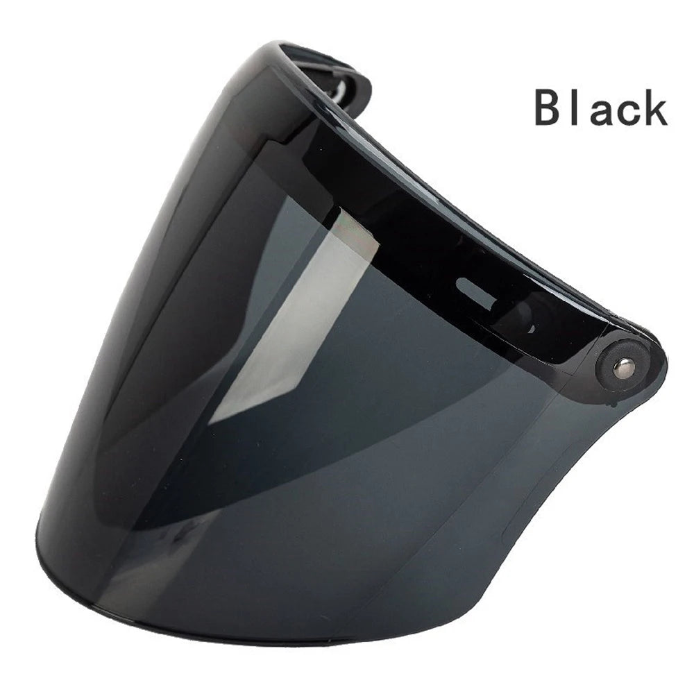 1Pcs 3-Snap Helmet for Peak Lens for Sun Shade Shield Wear Resistant for 3/4 Motorcycle Open Face Helmet Visor Oasis Select Black