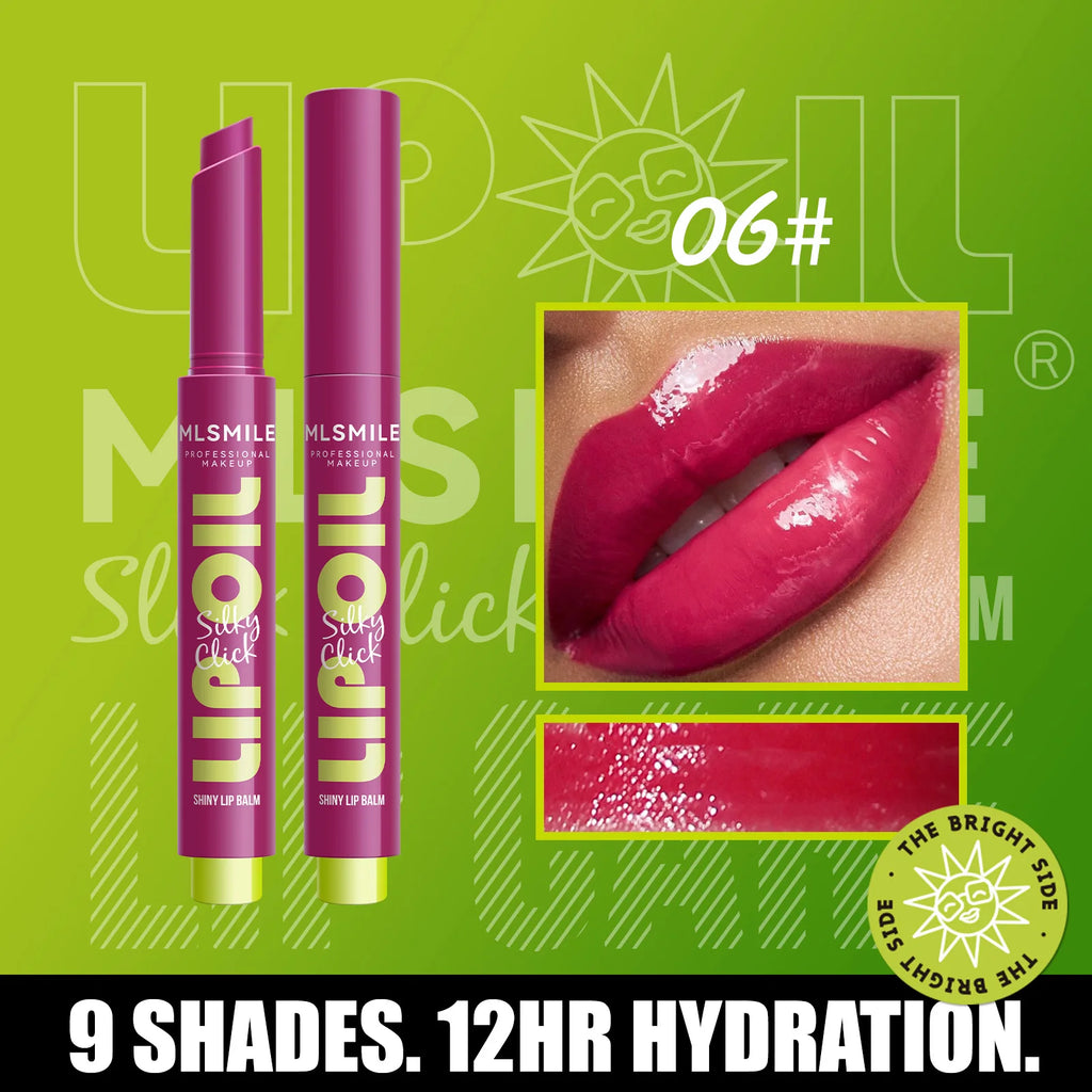 MLSMILE Mirror Gloss Lip Balm Oil – Long Lasting, 9 Shades