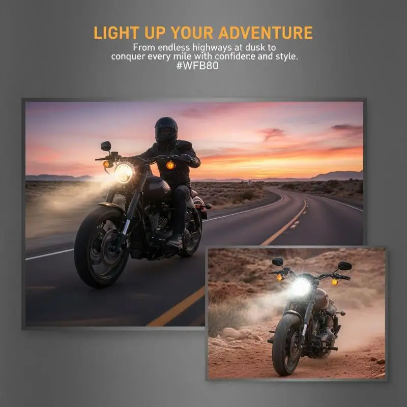 Motorcycle LED Headlight Driving DRL Lamp Angel Eye Headlamp For Touring Ultra Classic Electra Street Glide Road King Oasis Select
