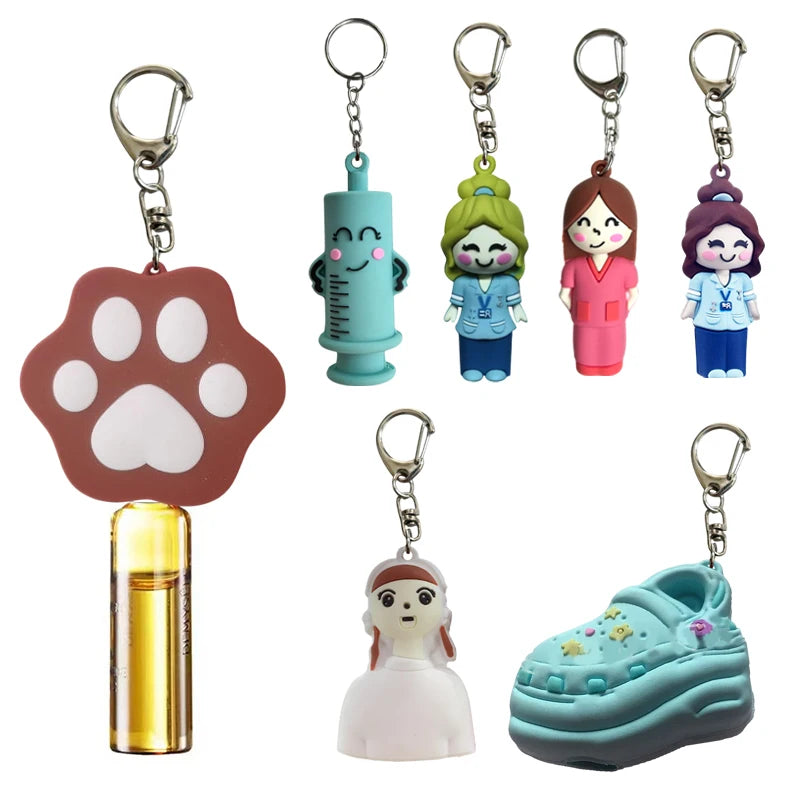 Paw Print Girl Shaped Ampoule Bottle Opener Keychain Rubber Cutter Aid Medication Vial Breaker Tool For Home Nurses And Doctors Oasis Select