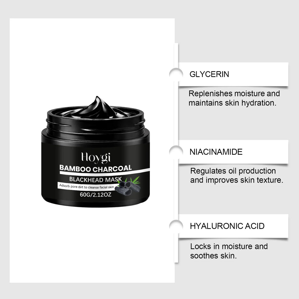 Bamboo Charcoal Blackhead Mask Peel Off Pore Cleansing Nose Mask for Deep Dirt Oil Removal Blackhead Cleansing Skincare Oasis Select