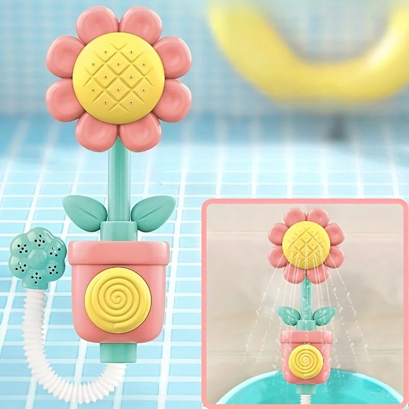 Interactive Suction Cup Bath Toy Set for Youngsters Colorful Flower Design Twistable Features Perfect Gift Halloween Christmas Oasis Select style E