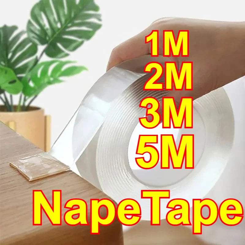 Nano Tape Transparent Double Sided Tape Waterproof Wall Stickers Reusable Heat Resistant Bathroom Home Decoration Tapes Oasis Select