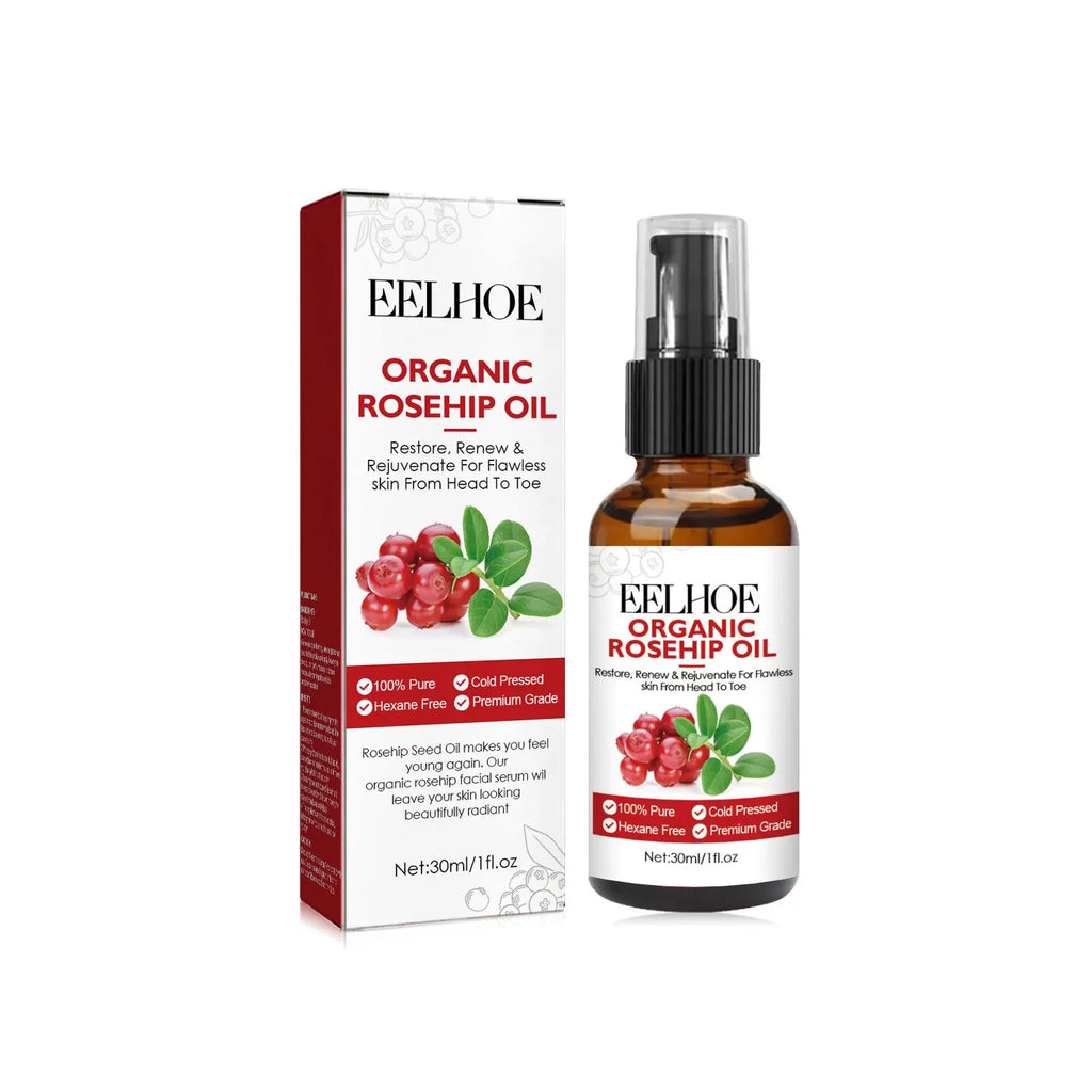 30ml Rosehip Oil Facial Serum Moisturizing and Fading Wrinkles Organic Face Serum Fine Pore Anti-aging Essential Oil Oasis Select