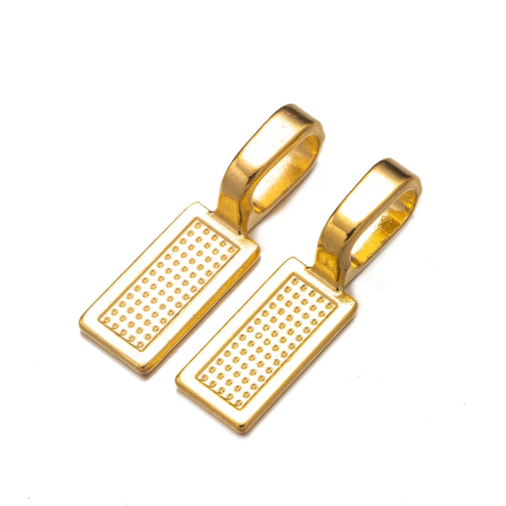 20/50pcs Spoon Glue-on Flat Pad Pendant Bail Oval Scrabble Linking Charm Bails Charm Connector Hangers for DIY Jewelry Making Oasis Select