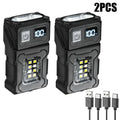 Portable COB LED Rechargeable Flashlight Lantern with Hat Clip