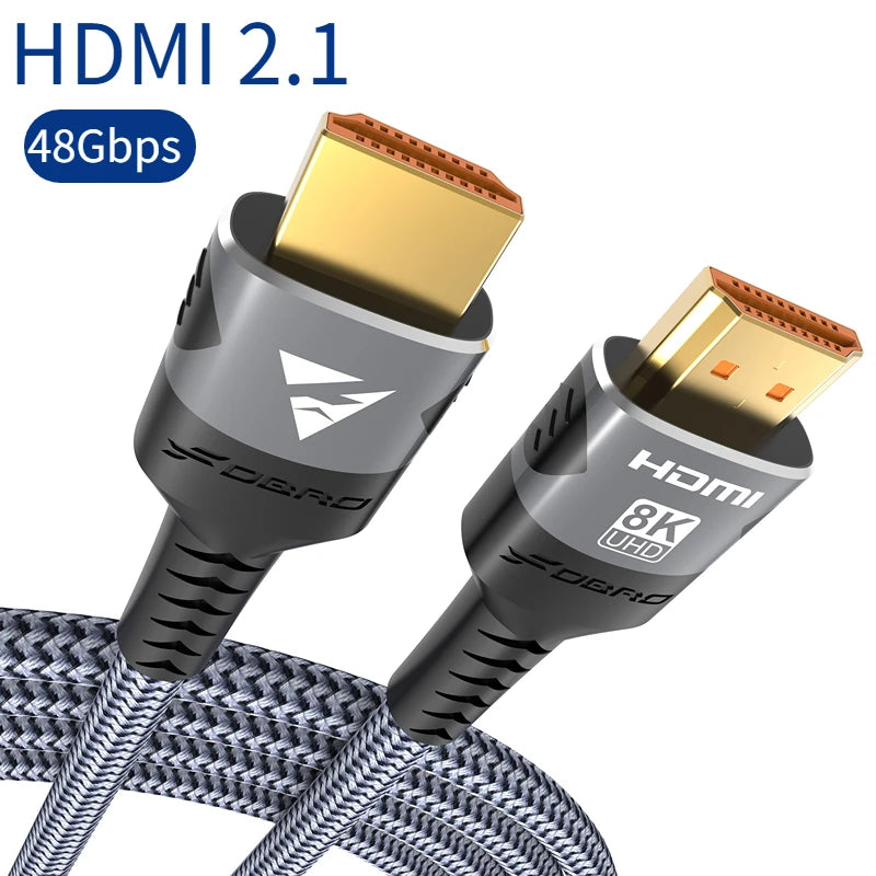 8K HDMI Cables 2.1 48Gbps High Speed HDMI Braided Durable Perfect Cord-4K@120Hz 8K@60Hz ForHDR Video Cable PC Laptop TV PS5 Oasis Select