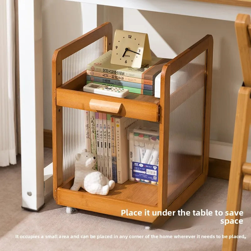School bag shelf, removable trolley, book storage rack, artifact, household multi-layer schoolbag table Oasis Select