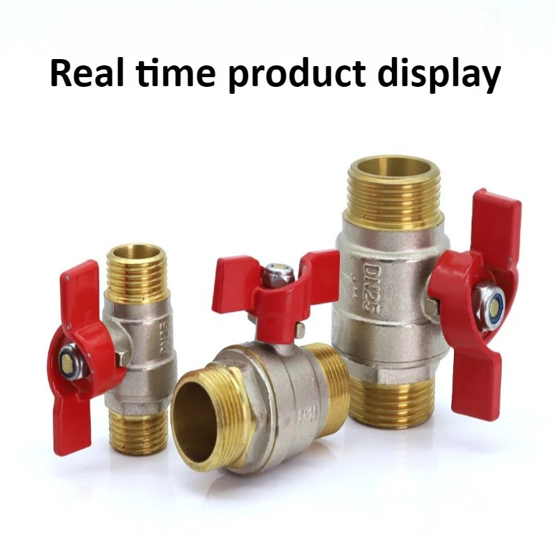 Brass Globe Valve with Butterfly Handle Two-piece 1/4 "3/8" 1/2 "3/4" External Thread, Suitable for Gas, Water, Oil, and Air Oasis Select