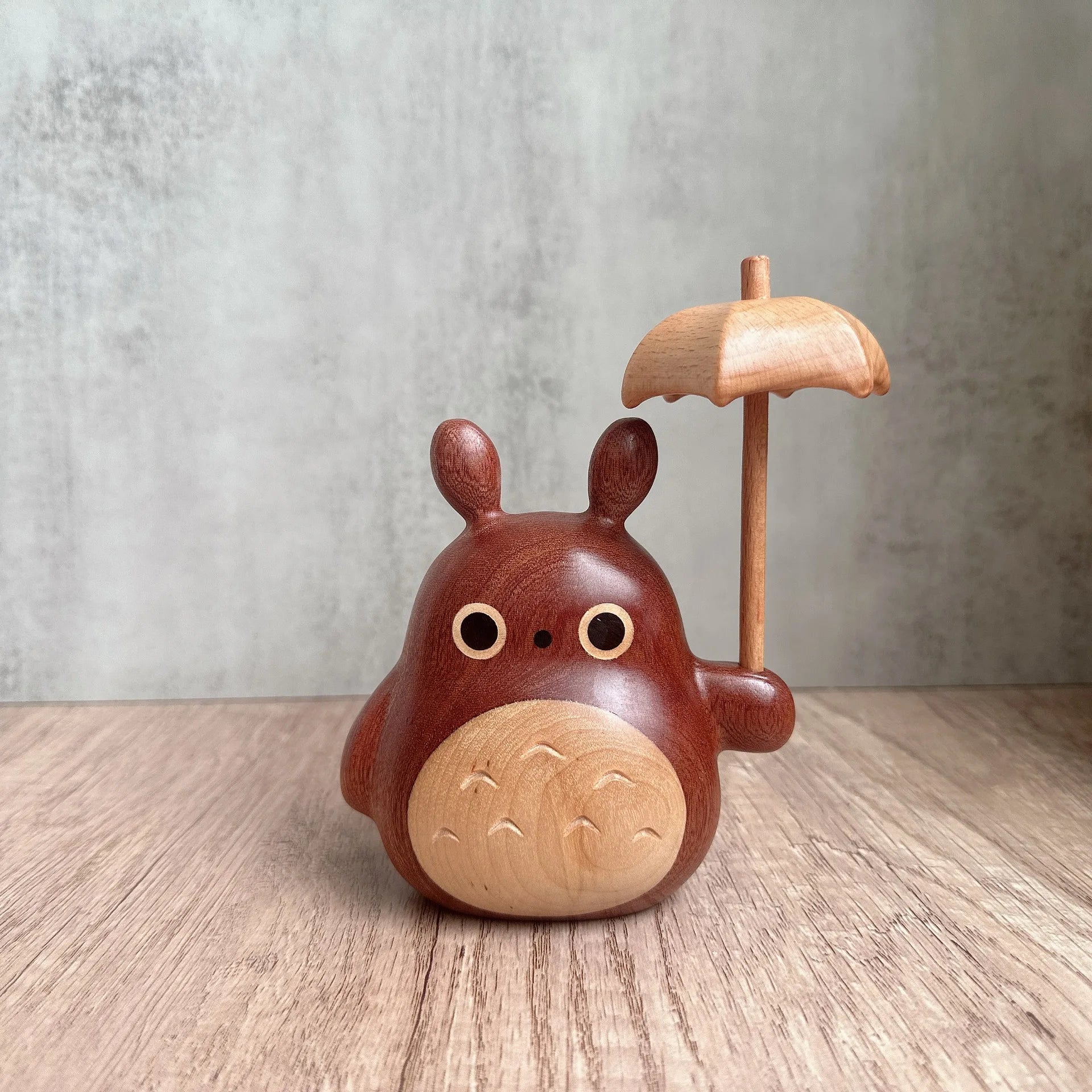 Ebony wood small base music box solid wood cat ornament umbrella big dragon cat music box DIY ornament base desktop Oasis Select No base A