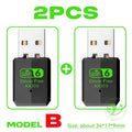 VAORLO WIFI 6 USB Adapter AX300 Network Card Mini USB Dongle 2.4GHz 802.11AX Wireless Dongle Receiver For Win 7/10/11 Drive Free Oasis Select Model B 2PCS