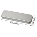 Metal Pen Box Iron Box Versatile Metal Pencil Stationery Students Spacious Heavy Duty Pen Box Rectangular Fountain Pen Case Oasis Select Silver