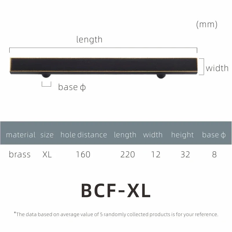 Brass Furniture Handles Modern Wardrobe Dresser Cupboard Drawer Cabinet Door Long Square Black/Gold Pulls Knobs Oasis Select BCF-XL