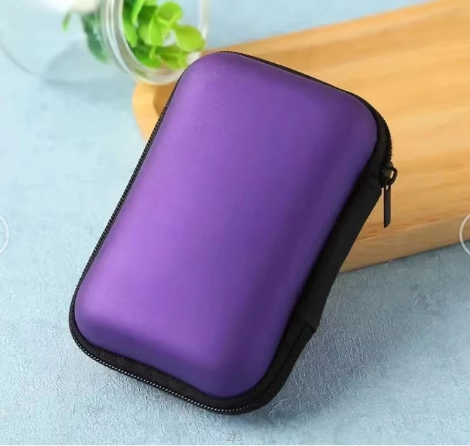 Portable Travel Cable Organizer Bag – PU Zipper Pouch Cable Organizer Bag Oasis Select Purple