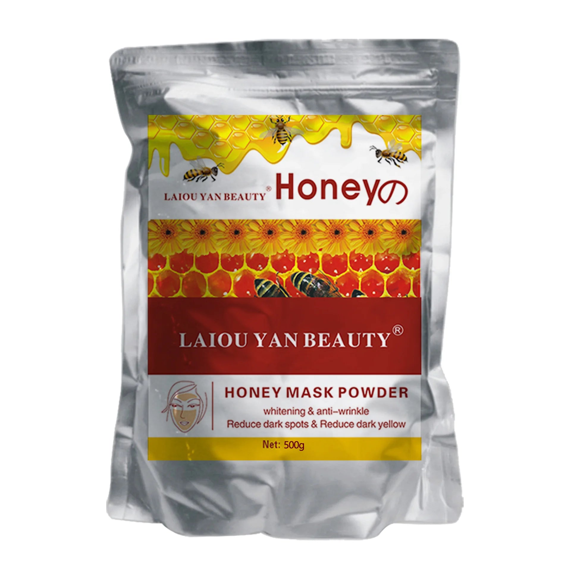 500g Pearl Whitening and Moisturizing Facial Mask Powder Green Tea Olives Lemon Natural Soft Jelly Powder Anti-wrinkle Skin Care Oasis Select Honey