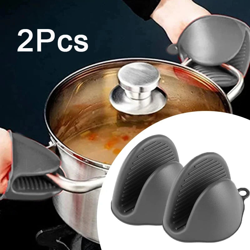 2pcs Oven Mitts Silicone Heat Resistant Pinch Mitts Anti Scalding Non Slip Gloves Clips Pot Holder Cooking Baking Oven Mitts Oasis Select