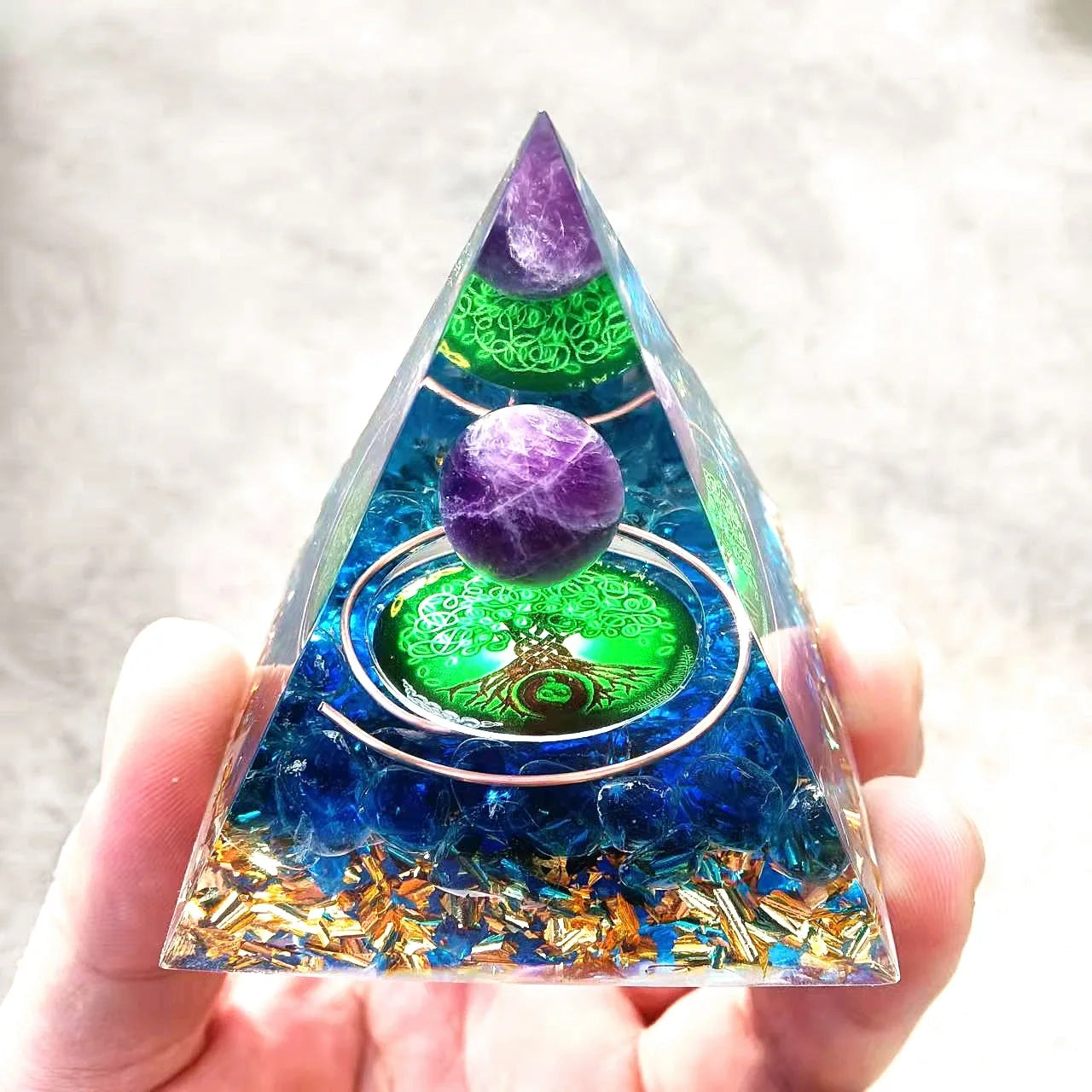 Crystal Pyramid ornaments crushed stone glue dropping resin crafts home and office car decoration products decorations for home Oasis Select 25 60mm x 60mm