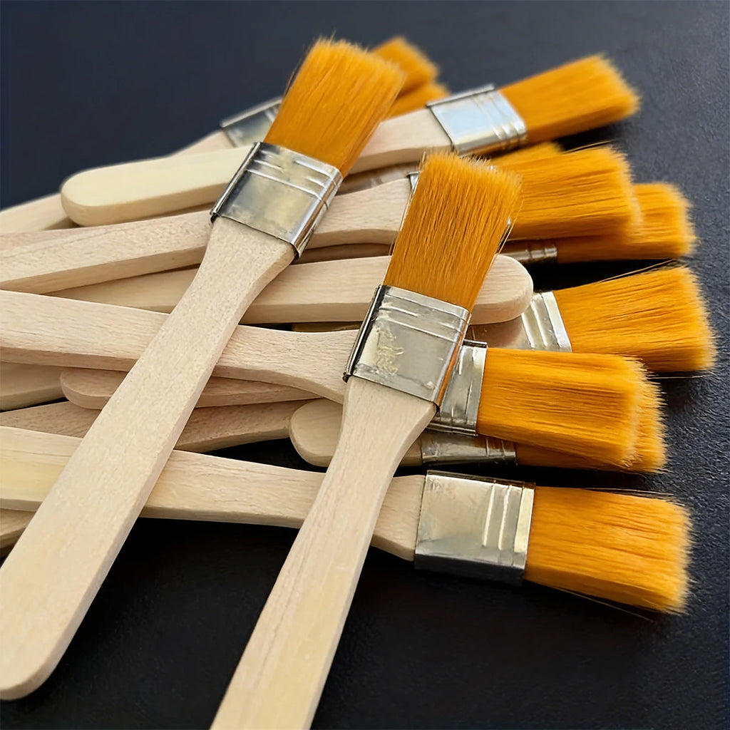 nylon brushes 6/12/18/32pcs short wooden handle art paint brushes watercolor brushes wall brushes art brushes cleaning tools Oasis Select
