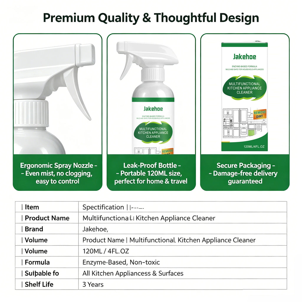 Kitchen Appliances Cleaner for Stovetops, Ovens, And Range Hoods Remove Dirt Grease Enzyme Based Cleaning Spray Cleaning Tools ﻿ Oasis Select