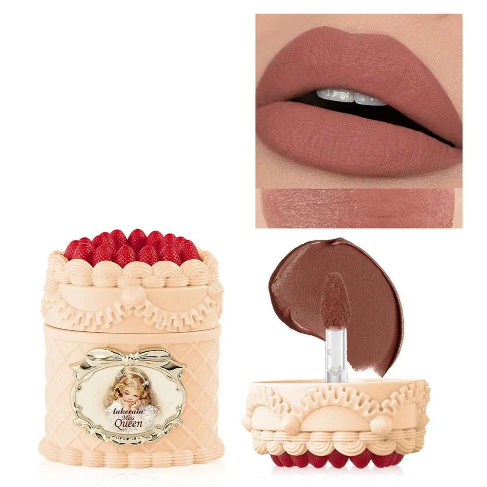 Strawberry Cupid Cake Lip Cream,Long Lasting Matte Lipstick,Hydrating Lip Stain,Transfer & Smudge-Proof Velvet Liquid Lipstick Oasis Select 03