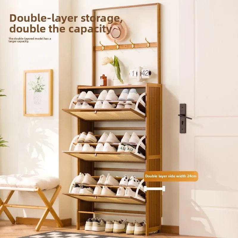 Shoe rack Multi-layer household door Coat rack Entry door Hanging hanger Integrated rental room Shoe rack Simple shoe cabinet Oasis Select