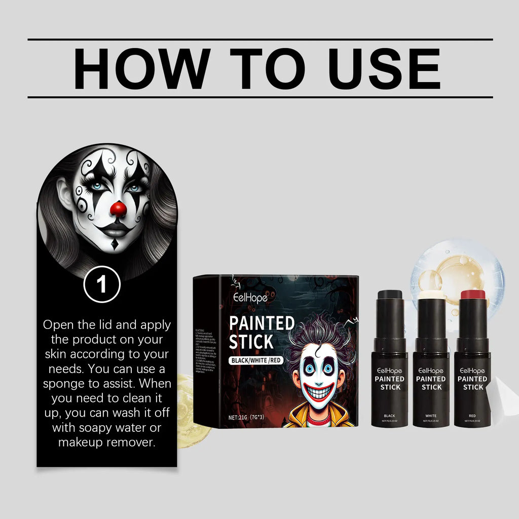 Halloween Body Paint Stick Set – Full Coverage Face & Body Makeup Halloween Face Paint Oasis Select