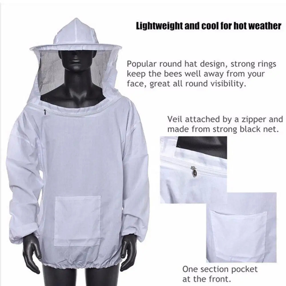 Protective Beekeeping Jacket Veil Smock Equipment Beekeeping Hat Sleeve Beekeeper Suit Apiculture Bee Dress Oasis Select