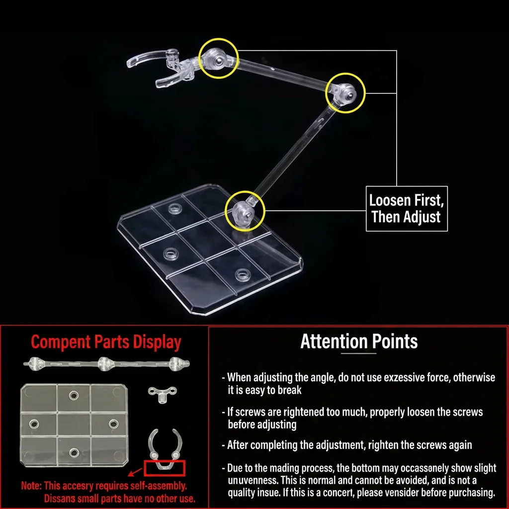 Acrylic Clear Action Figure Display Stand | Adjustable Clip Base