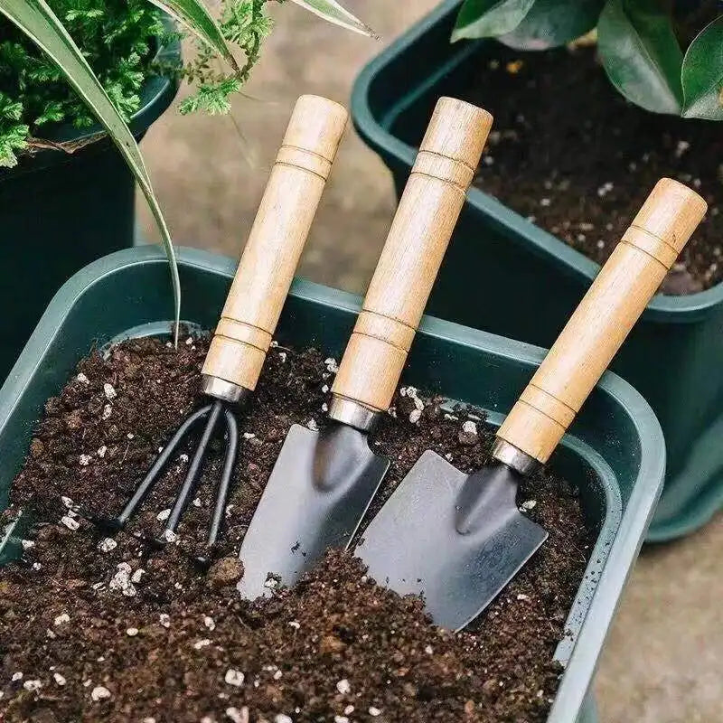 3PC/1Set Mini Gardening Tools Portable Shovel With Handles For Garden Plants Flower Pot Vegetables Digging Weeding Indoor Oasis Select