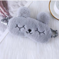 Cartoon Rabbit Plush Sleep Mask – Light Blocking Eye Cover Plush Sleep Mask Oasis Select Grey