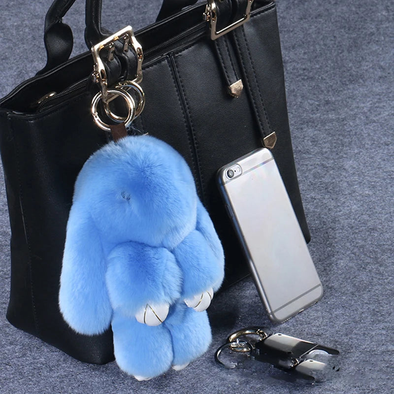 15cm Gifts Rabbit Fur Keychain Women Bag Car Key chain Pendant Decoration Jewelry Bags Hangings Accessories Oasis Select