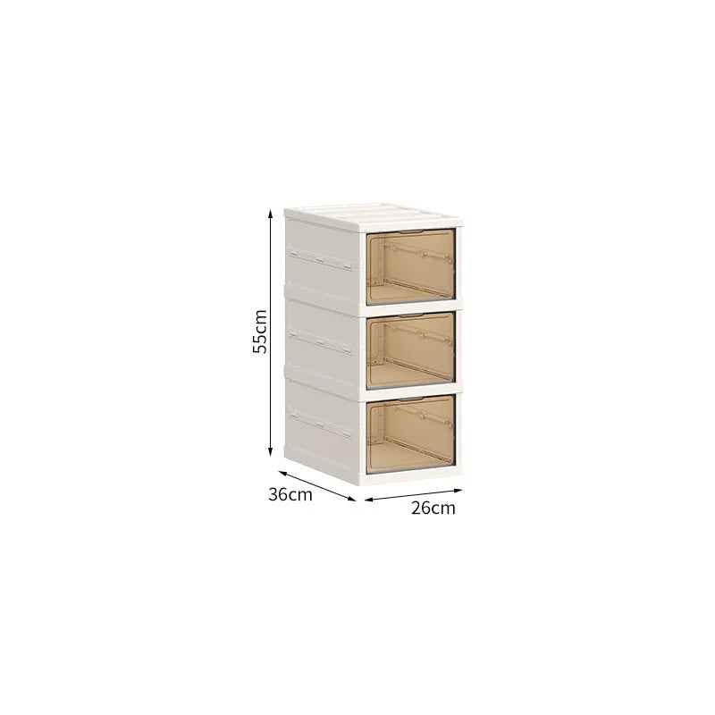 Home dust-proof shoe cabinet, no installation required, foldable transparent folding shoe box, large capacity shoe storage box Oasis Select Single Row-3 layers