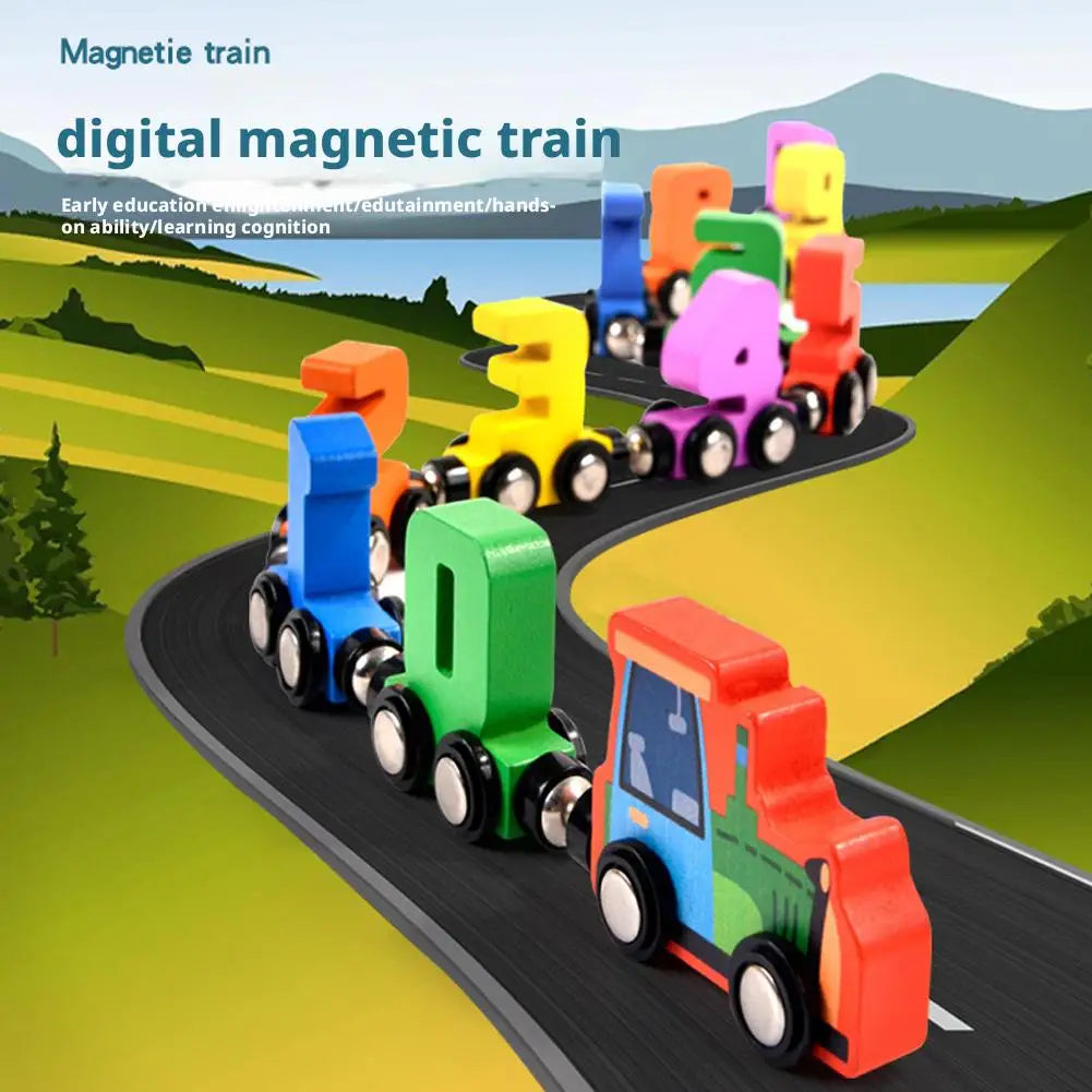 Train Set Magnetic Digital Train Puzzle Wooden Number Trains Learning Activities Educational Digital Train Toys Kids Gifts Oasis Select