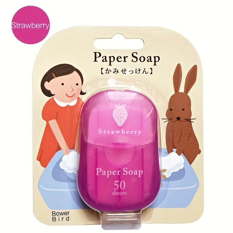 Portable Paper Soap Tablets – 50 Disposable Travel Soap Sheets Travel Soap Tablets Oasis Select Strawberry 50pcs