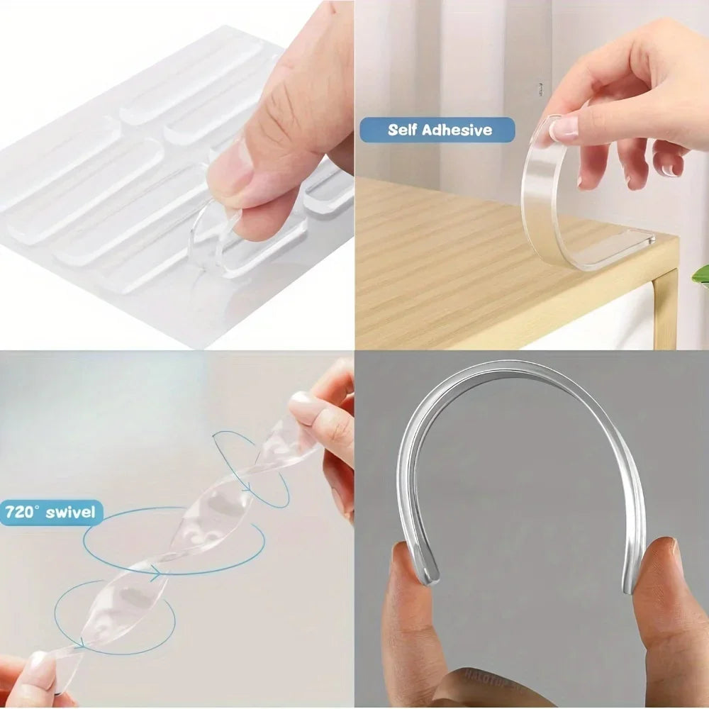10pcs Clear Silicone Door Anti-Collision Pads, 6.3cm x 0.99cm - Transparent, Flexible Sealing Strips for Quieter Door Operation Oasis Select