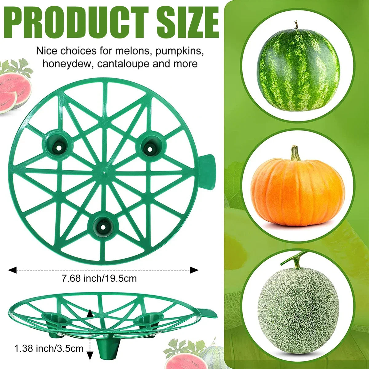 10-Pack Melon Cradle Fruit Support Trays – Pumpkin & Garden