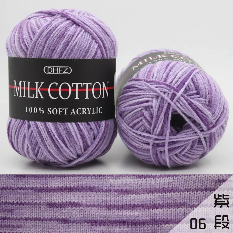 DIY Three Strands Graded Section Dyed Wool Medium Fine Cotton Thread