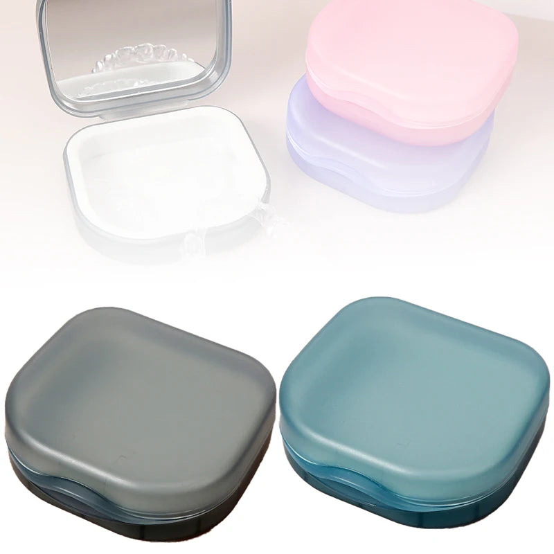 Elderly False Teeth Box Denture Storage Box Invisible Braces Orthodontic Retainer Case With Cover Dustproof Container Oasis Select